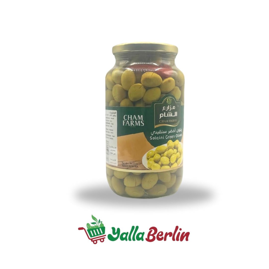 Cham Farms Salqini Grüne Oliven 1750 Gr