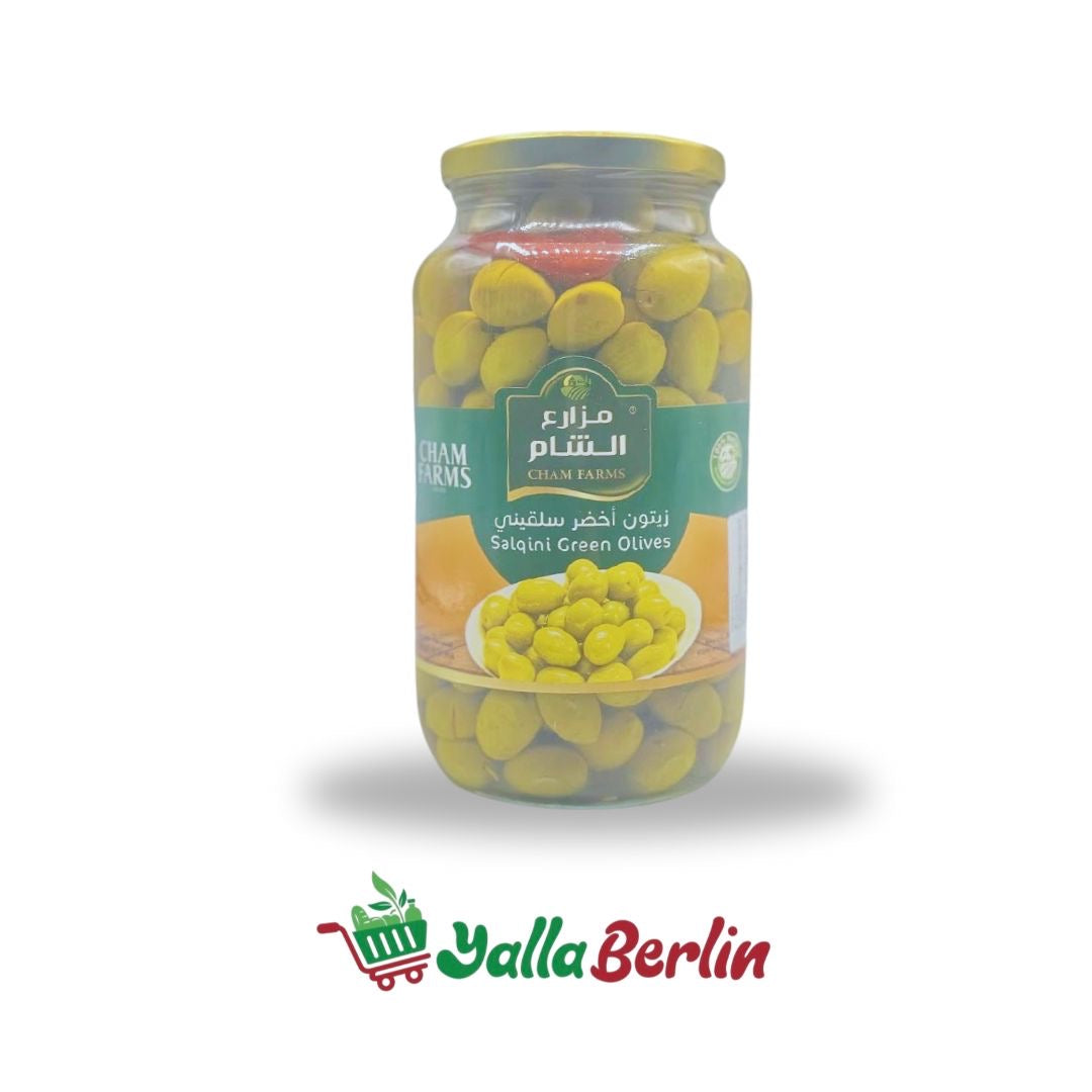 Cham Farms Salqini Grüne Oliven 1750 Gr