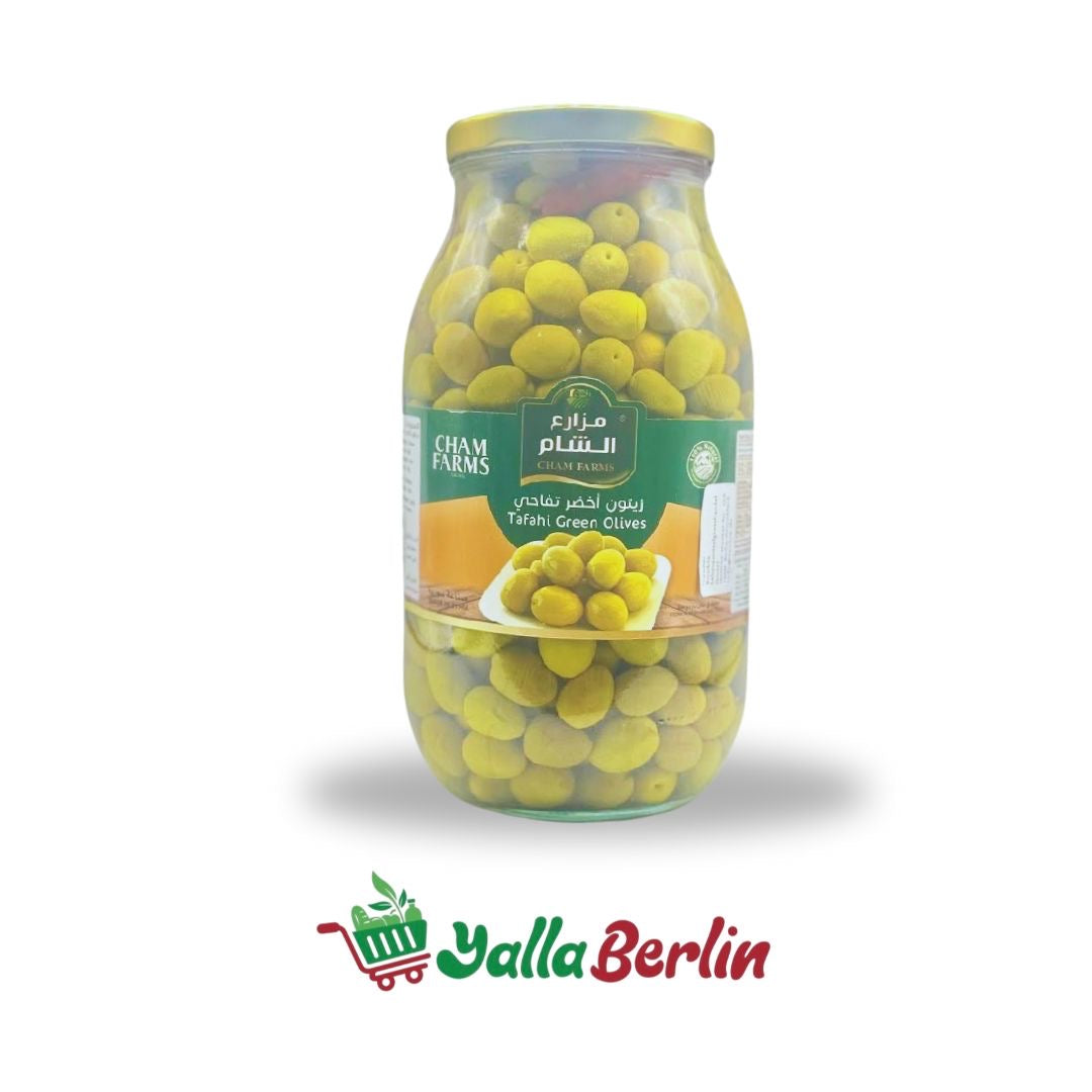 Cham Farms Tafahi Grüne Oliven 4000 Gr / 2000 Gr Netto