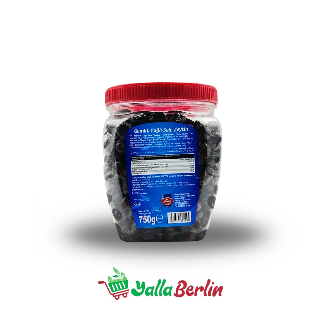 Nilay Gemlik Schwarze Oliven mit Öl 750 gr