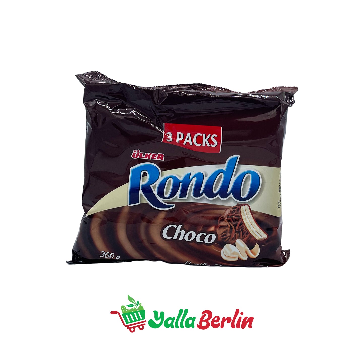 ÜLKER RONDO, BISCUIT FILLED WITH CREAM AND DIPPED IN CHOCOLATE.