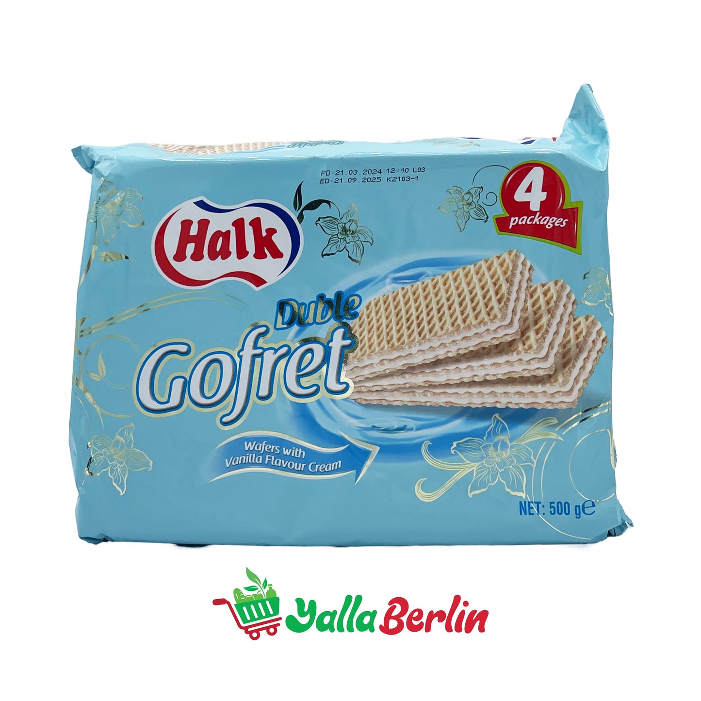 HALK CONVERT WAFFLES WITH VANILLA CREAM.