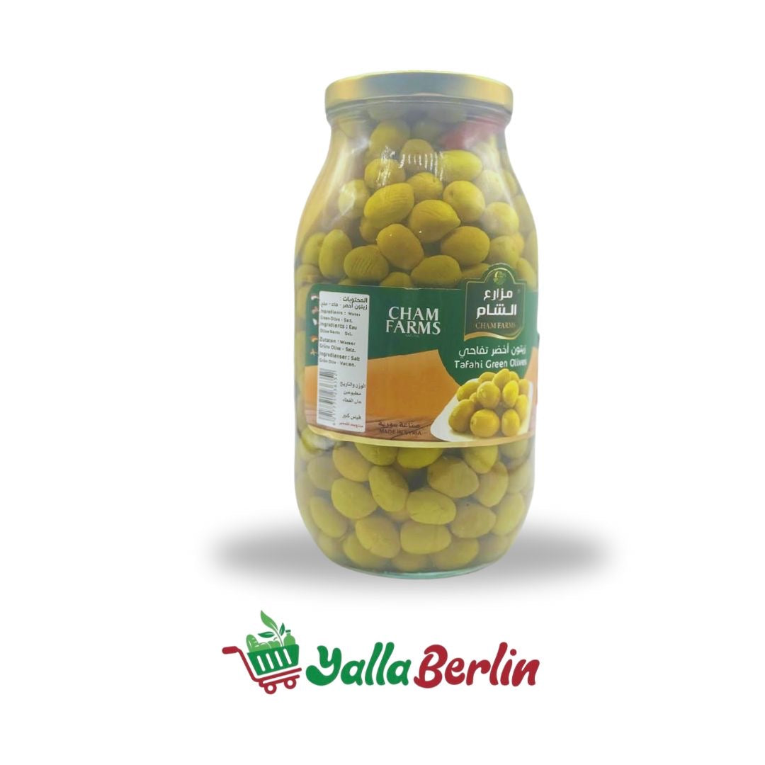 Cham Farms Tafahi Grüne Oliven 4000 Gr / 2000 Gr Netto