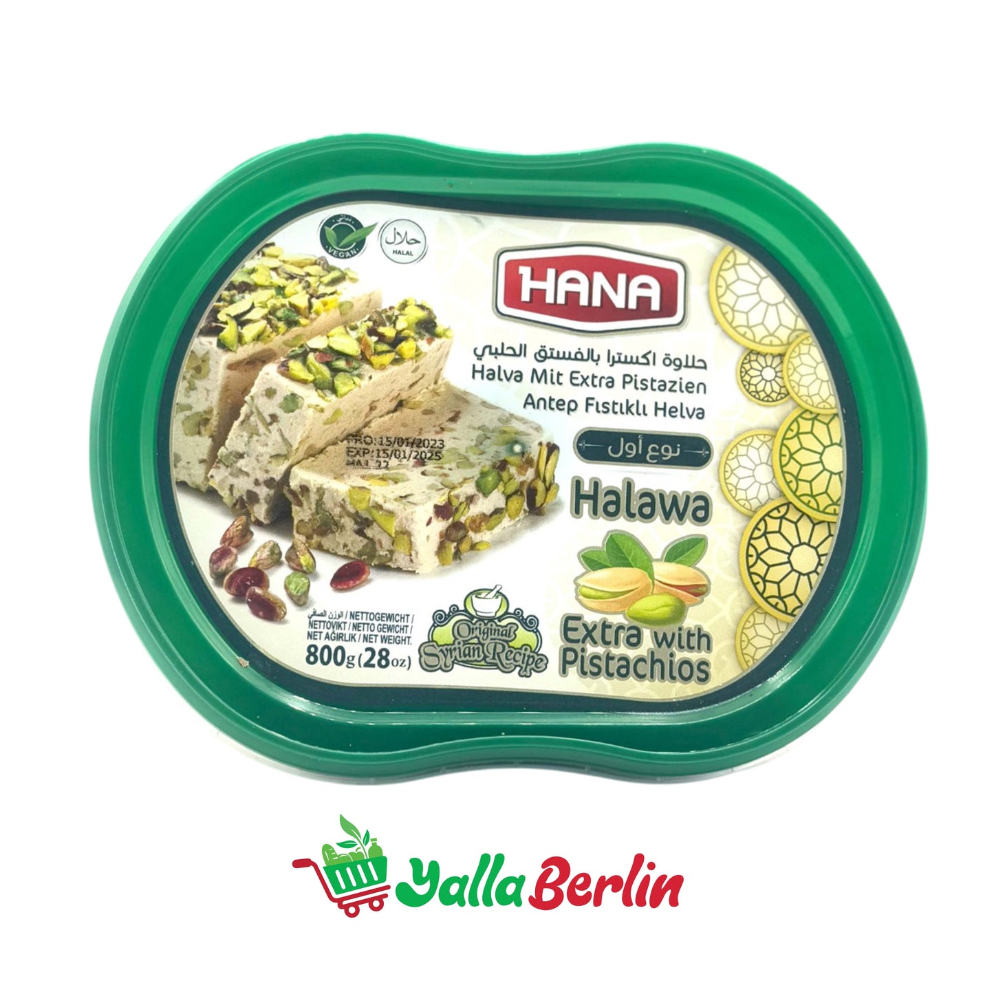 HANA HALAWA TAHINI EXTRA WITH ALEPPO PISTACHIOS (800 Gr)