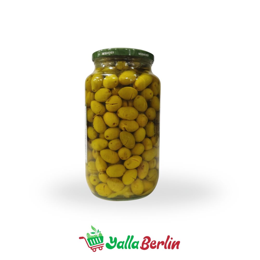 Mobakher Salkini grüne Oliven. 1250 gr