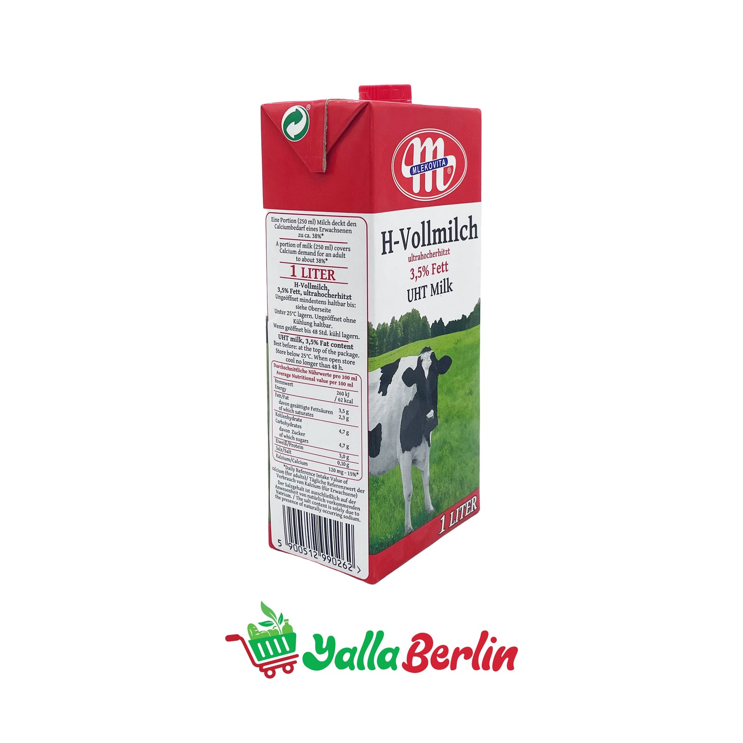 MLEKOVITA UHT WHOLE MILK 3.5% FAT 1000 ml