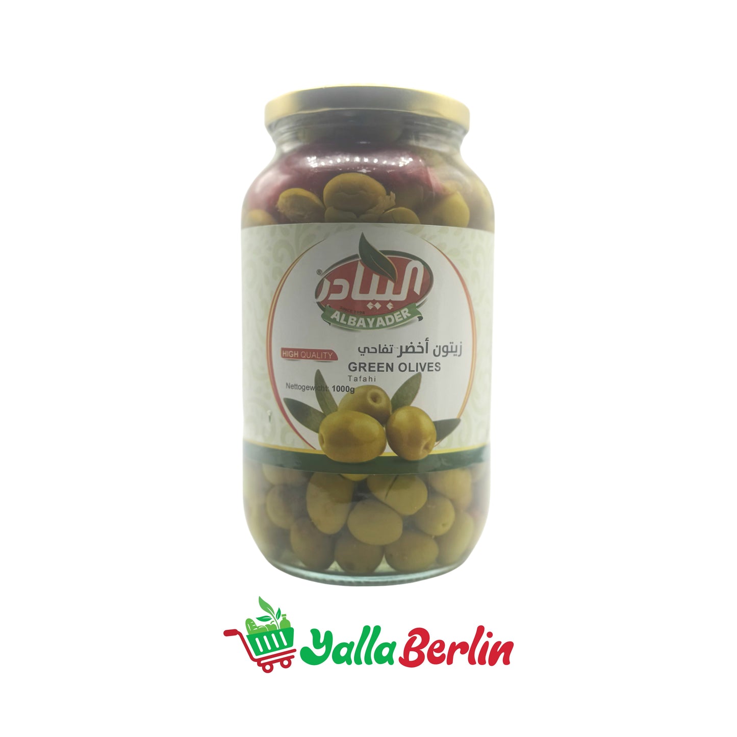 ALBAYADER GREEN OLIVES TEPHAHI (1000 Gr)
