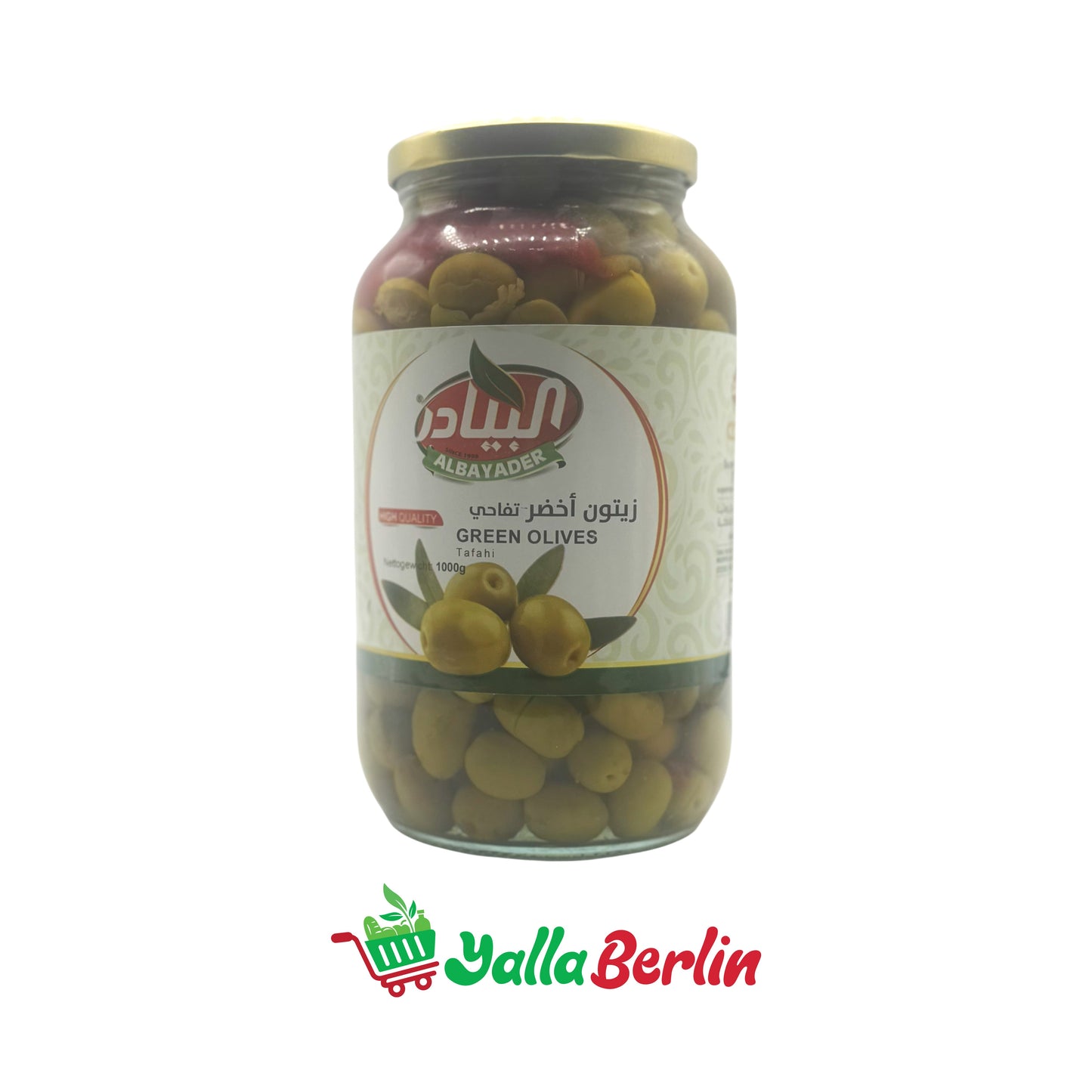 ALBAYADER GREEN OLIVES TEPHAHI (1000 Gr)