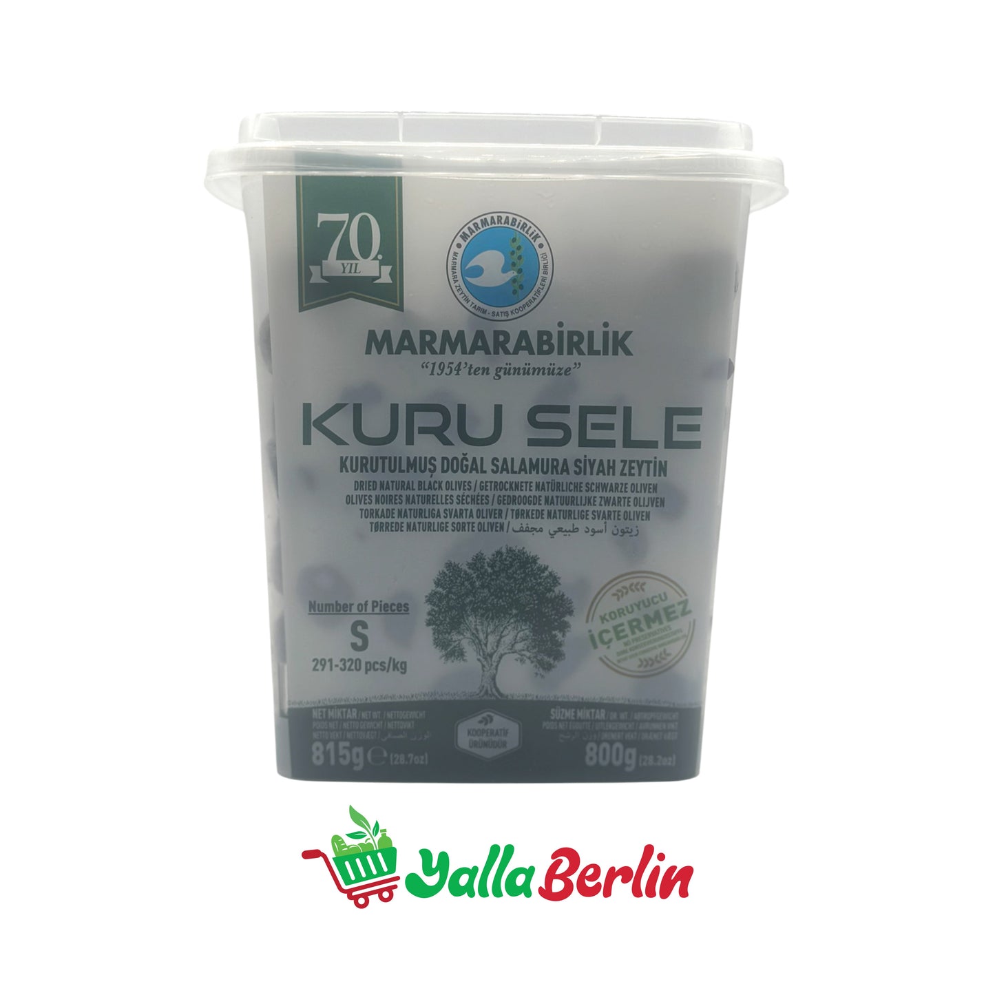 MARMARABIRLIL BLACK OLIVES SIZE S (800 Gr)