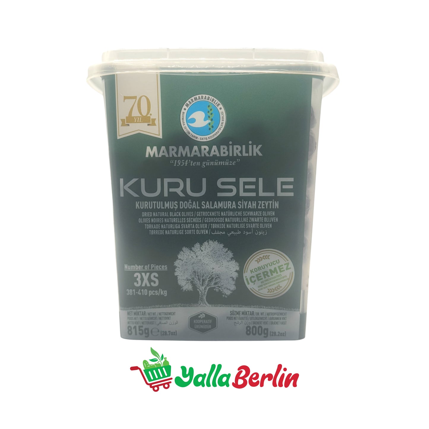MARMARABIRLIL BLACK OLIVES SIZE 3xS (800 Gr)