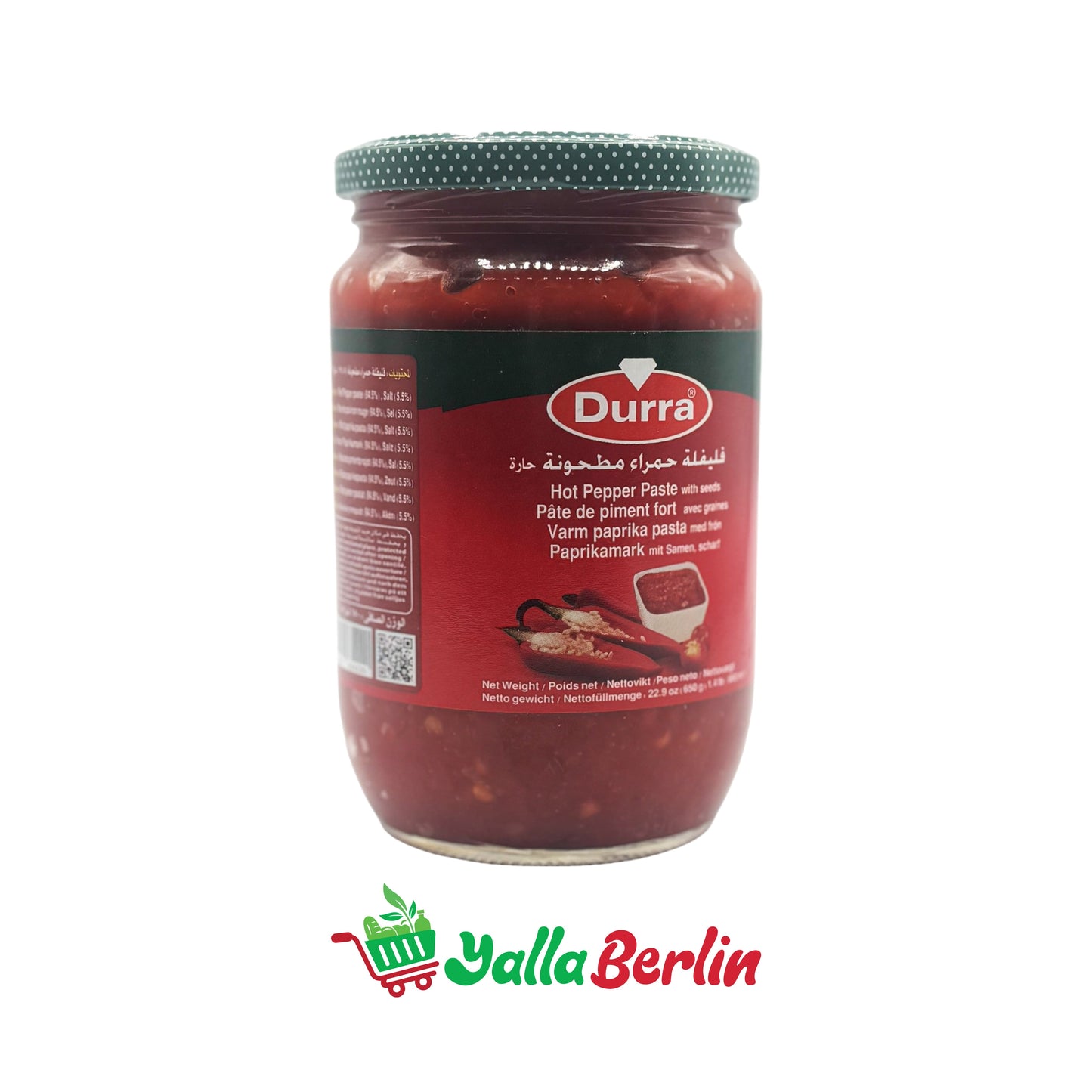 DURRA ZERKLEINERTE ROTE PAPRIKA (650 Gr)