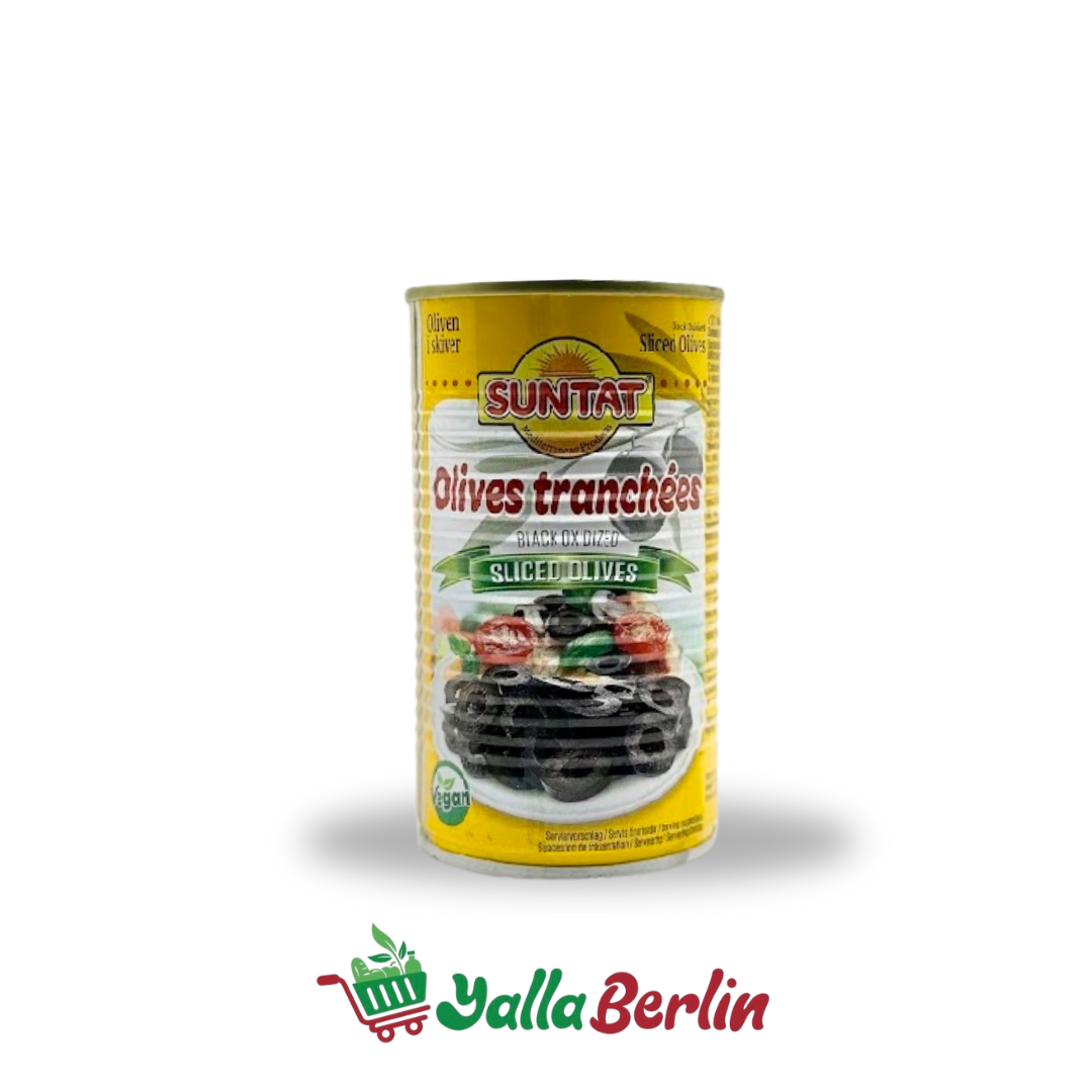 Suntat Schwarze Oliven, geschnitten – 350g