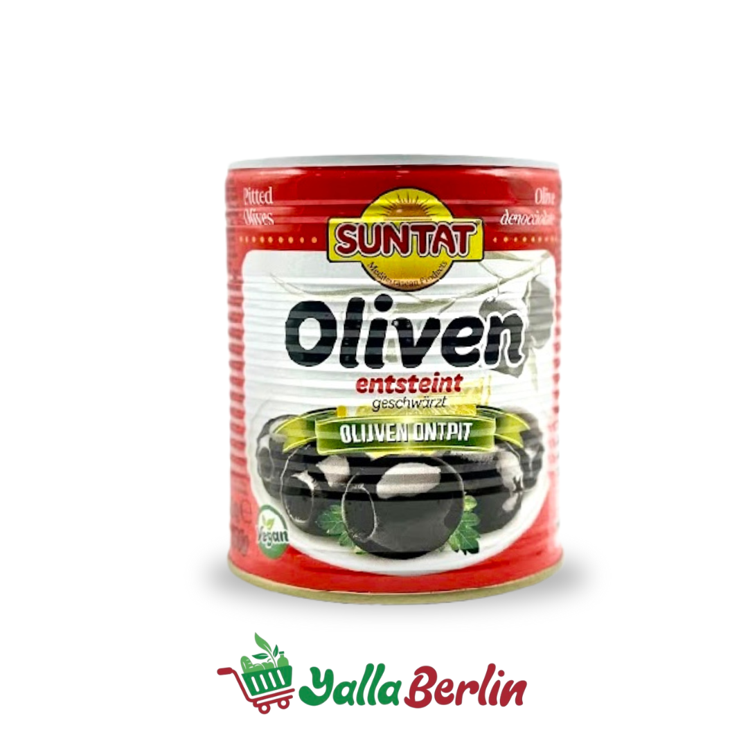 Suntat Schwarze Oliven ohne Kern – 800 g