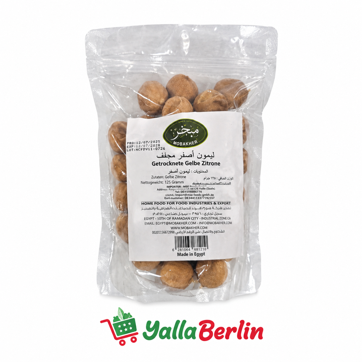 MOBAKHER gelbe getrocknete Zitrone 125g