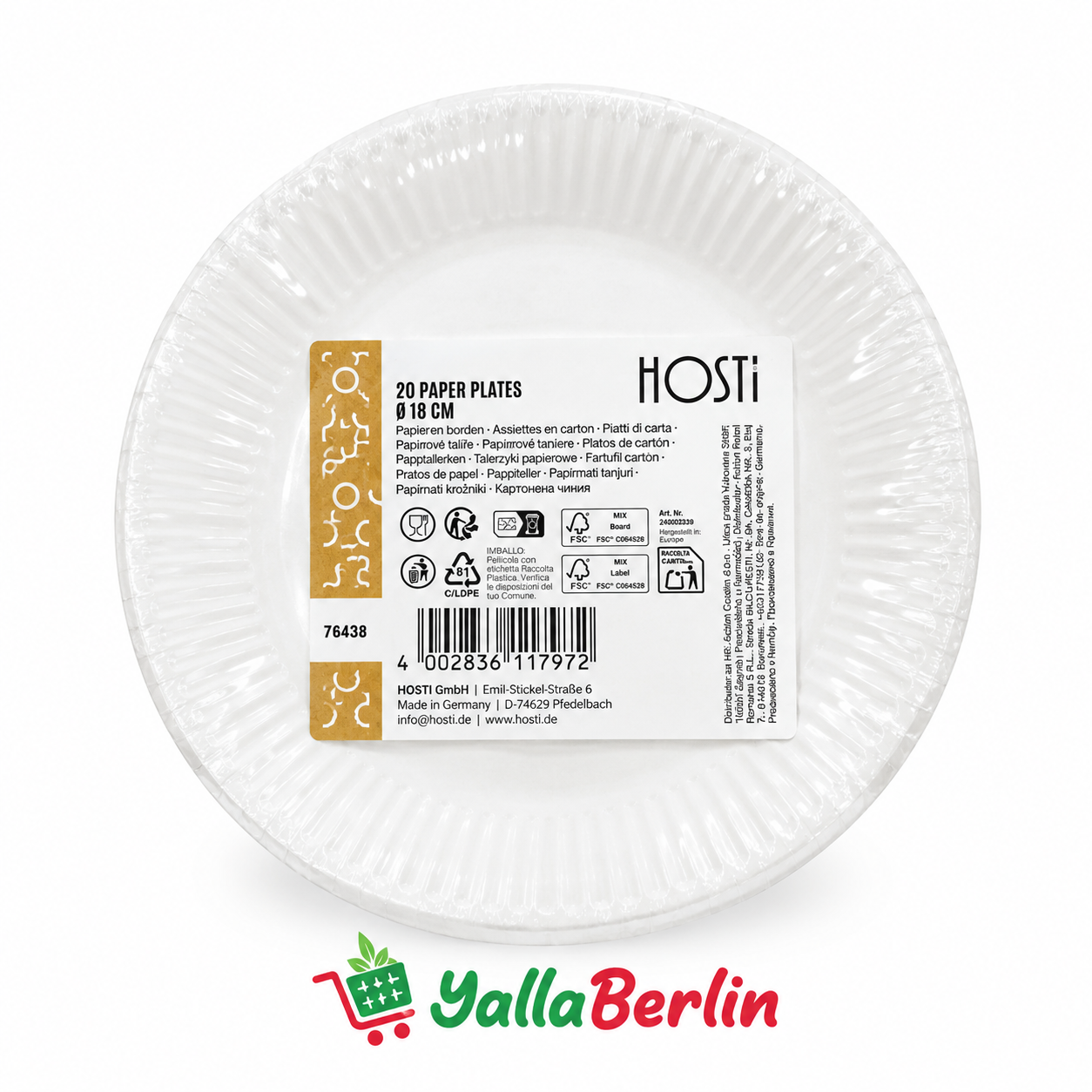 Karton Teller 18cm 20st