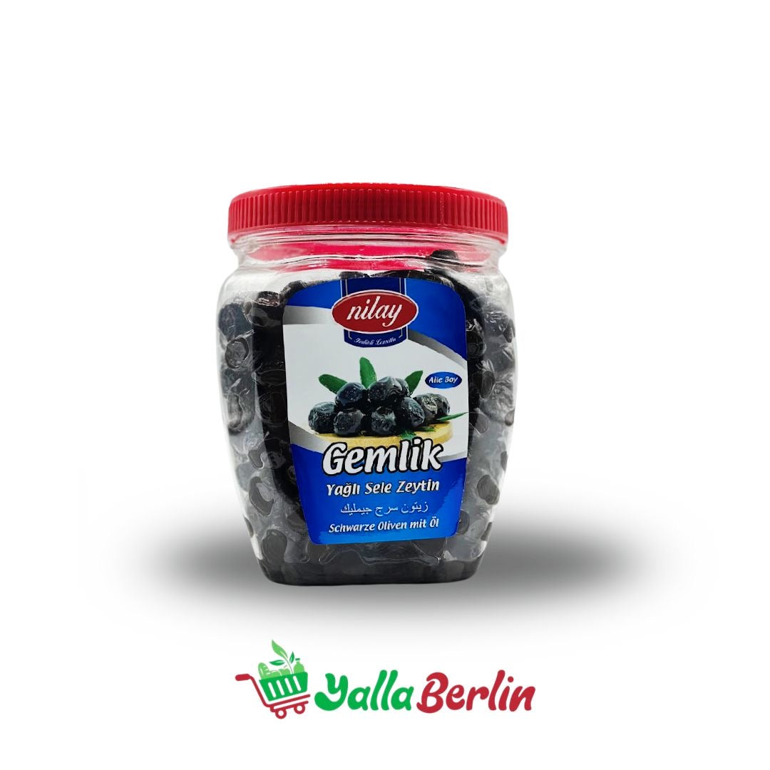 Nilay Gemlik Schwarze Oliven mit Öl 750 gr