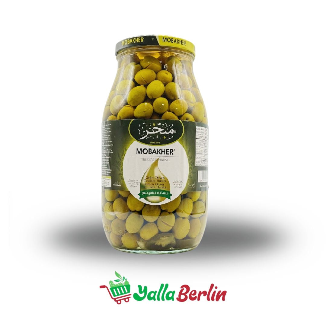 Mobakher Grüne Oliven Tofahi (Halabi) 2750 Gr