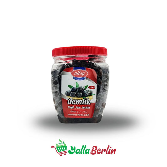 Nilay Gemlik Schwarze Oliven mit Öl 750 gr