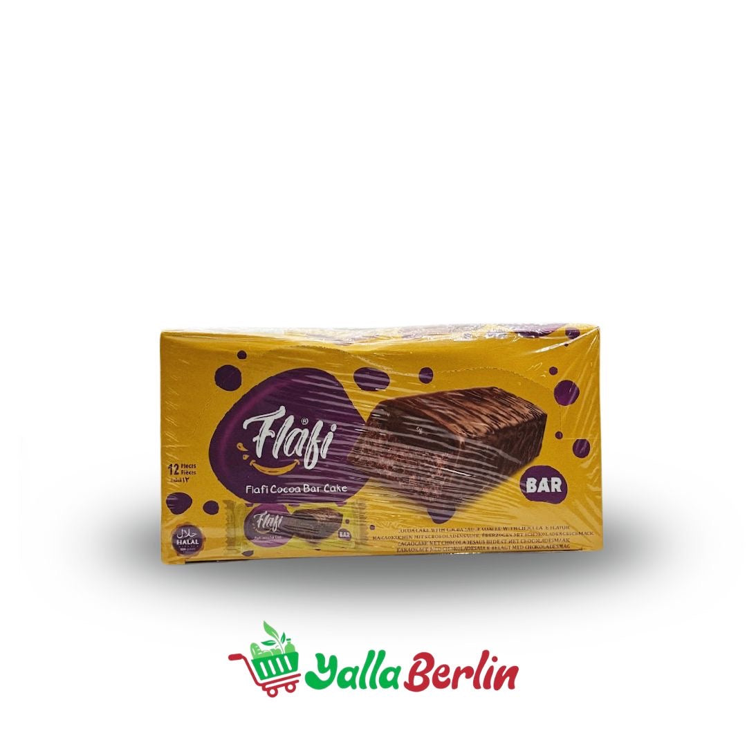 Flafi Cocoa Bar Cake Caramel – Kakaokuchenriegel mit Karamellfüllung