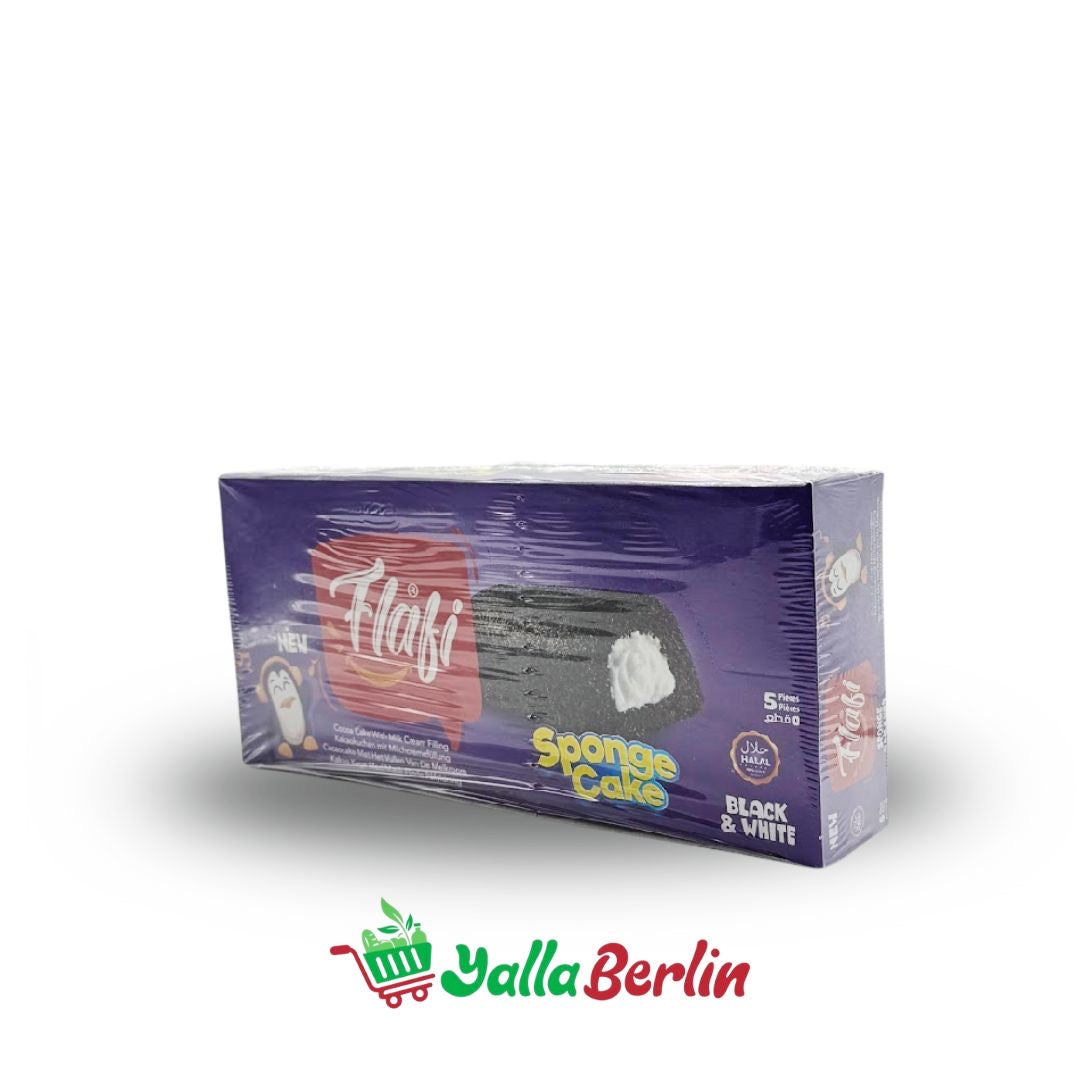 Flafi Sponge Cake Black & White – Kakaokuchen mit Milchcremefüllung
