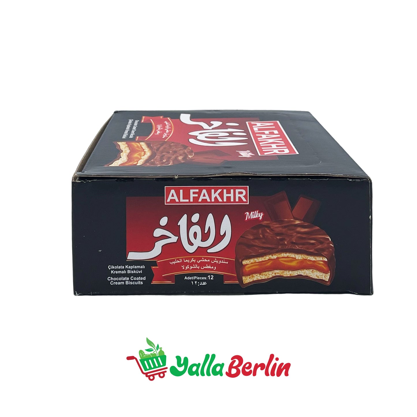 AL FAKHER SANDWICHES FILLED WITH MILK CREAM AND DIPPED IN CHOCOLATE.