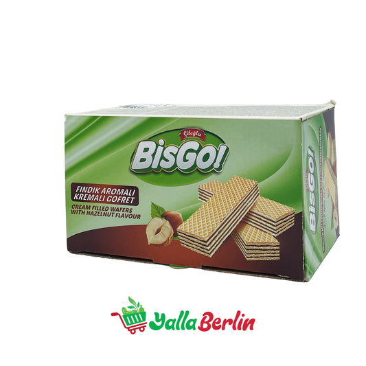 CILOGLU BISGO WAFFLES FILLED WITH ? HAZELNUT CREAM.