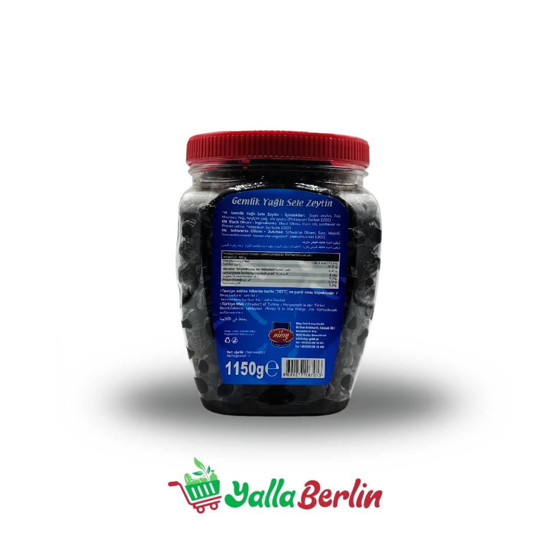 Nilay Gemlik Schwarze Oliven mit Öl 1150 gr