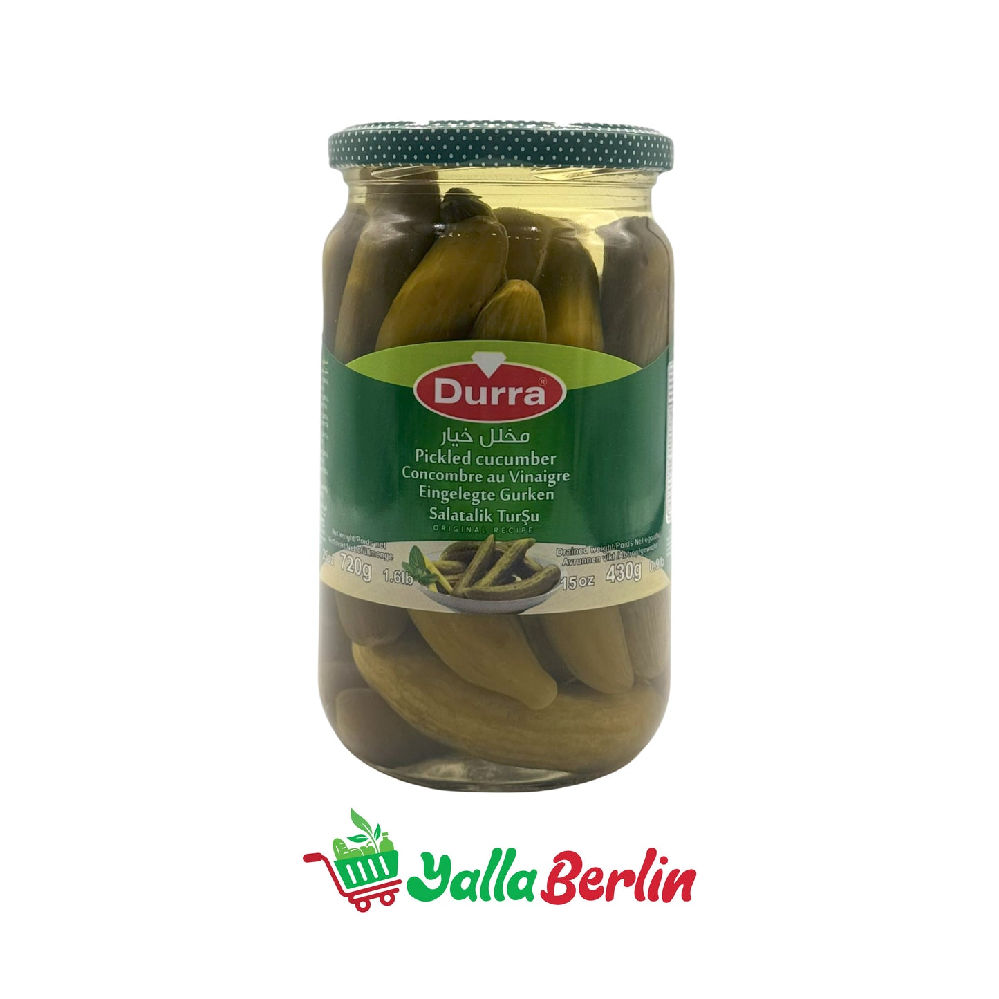 DURRA PICKLED CUCUMBERS IN BRINE (430 Gr)