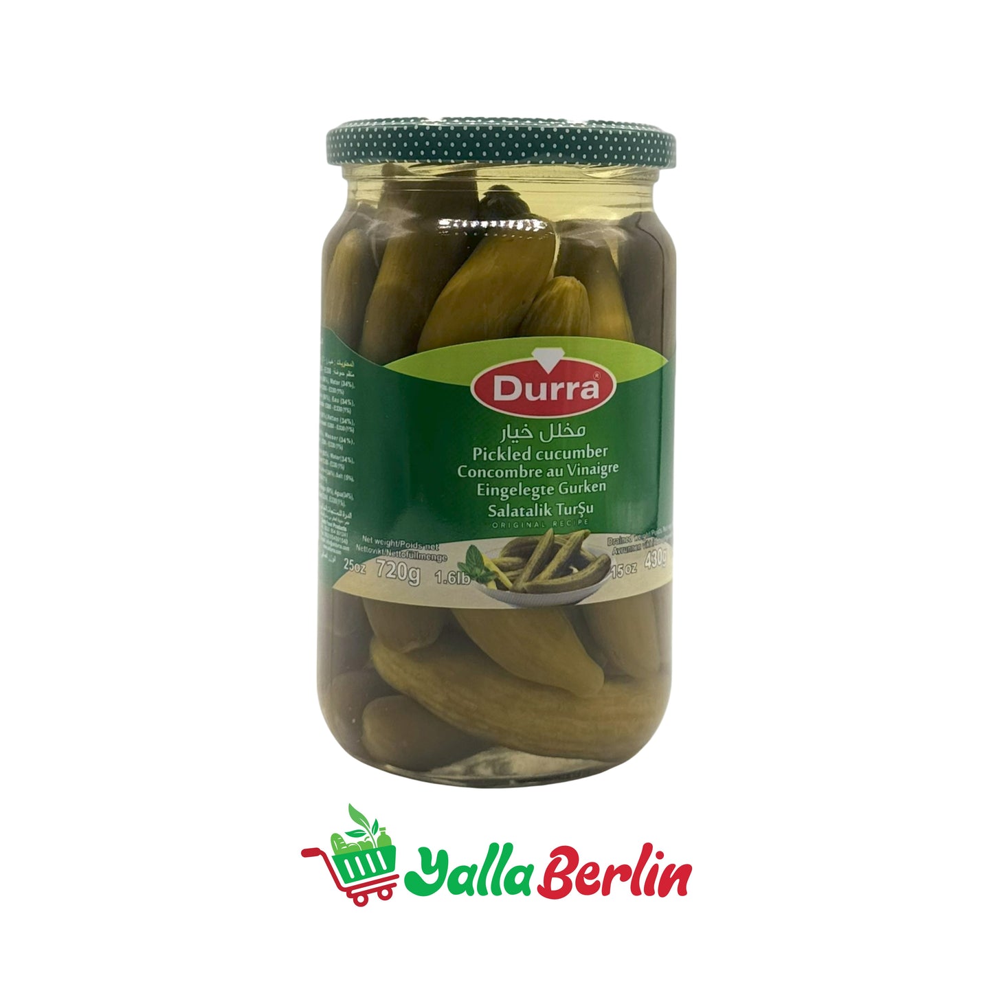 DURRA PICKLED CUCUMBERS IN BRINE (430 Gr)