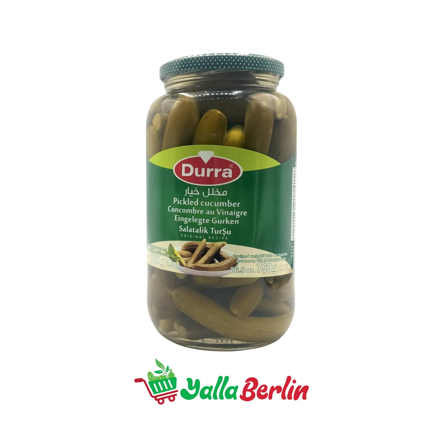 DURRA PICKLED CUCUMBERS IN BRINE (750 Gr)