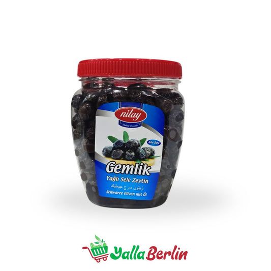 Nilay Gemlik Schwarze Oliven mit Öl 750 gr