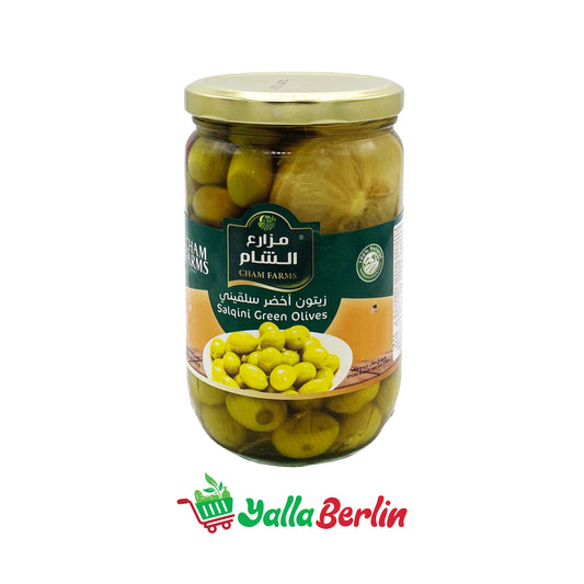 CHAM FARMS GRÜNE SALKINI OLIVEN 500 Gr Netto