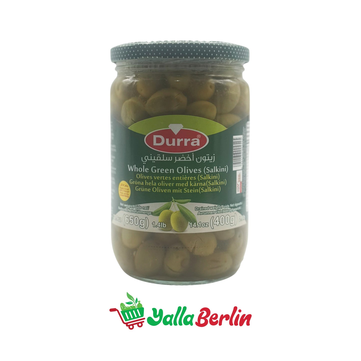 DURRA GREEN OLIVES / SALQINI (400 gr)