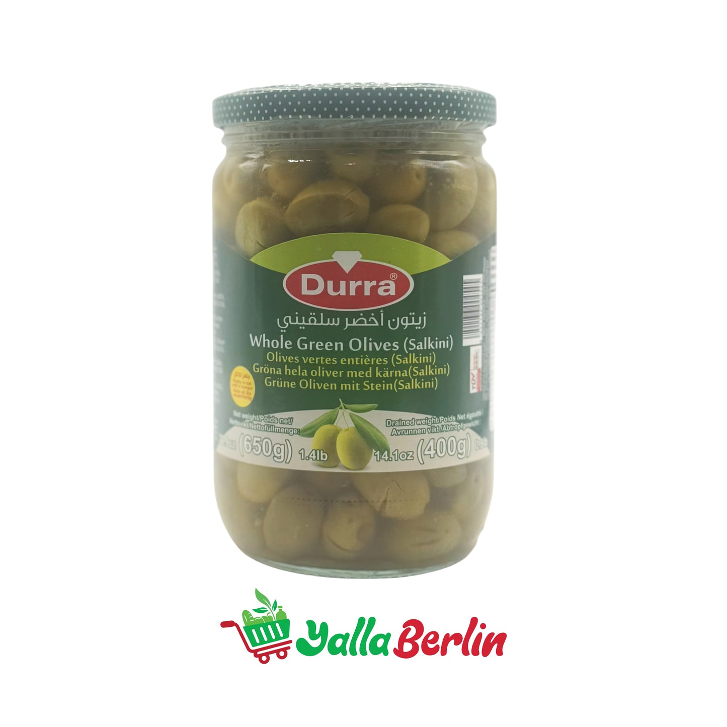 DURRA GREEN OLIVES / SALQINI (400 gr)