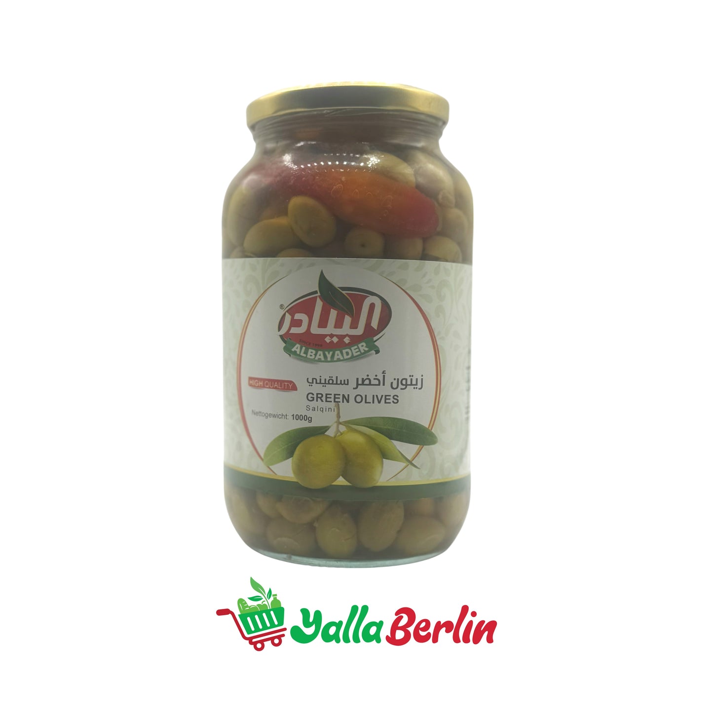 ALBAYADER GREEN OLIVES / SALQINI (1000 Gr)