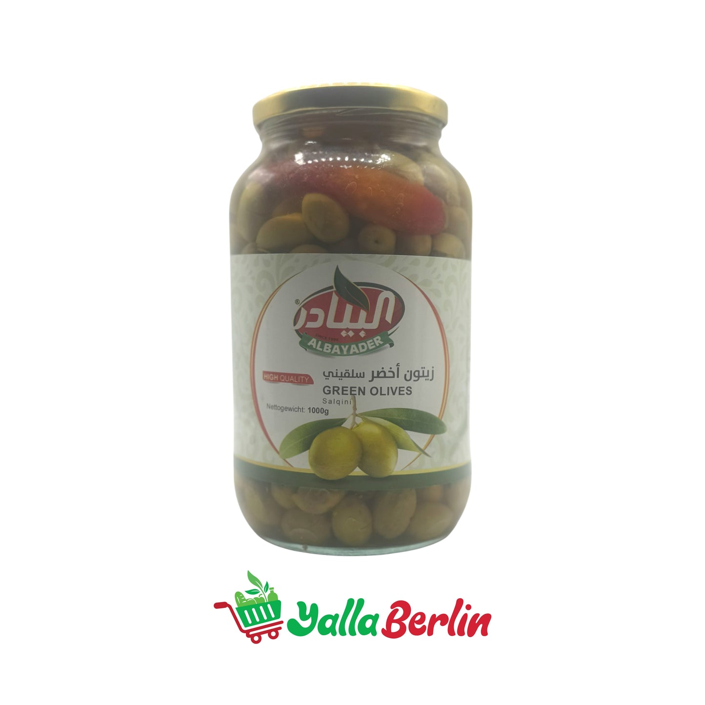 ALBAYADER GREEN OLIVES / SALQINI (1000 Gr)