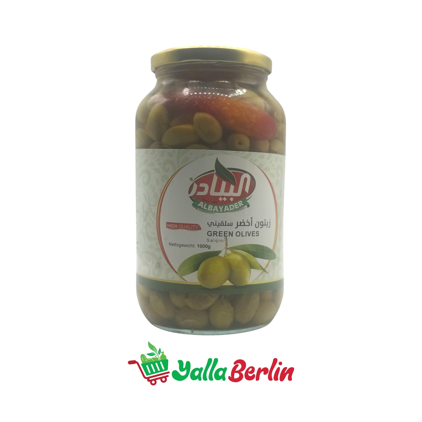 ALBAYADER GREEN OLIVES / SALQINI (1000 Gr)