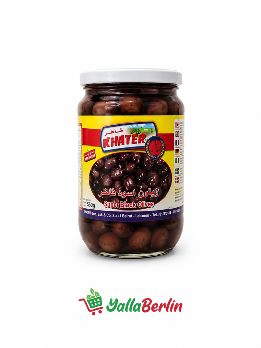 Khater Schwarze Oliven 600gr